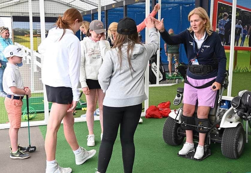 Monique 3 encouraging new young players with the Golf Foundation