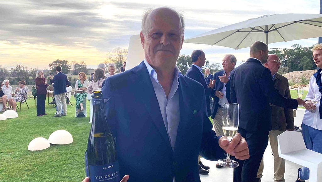 Cheers: Ole Martin Siem toasts the opening of his new Vicentino winery just down the road from us