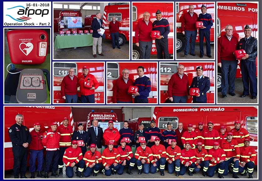 One of afpop’s initiatives, Operation Shock, which distributed defibrillators to the region’s firefighters (Bombeiros)
