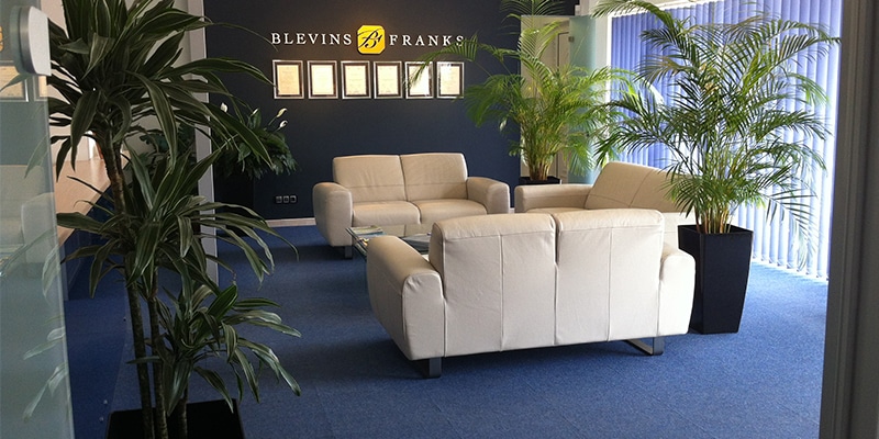 Inside view of the inside of Blevins Franks' offices in the Algarve, Portugal-based financial adviser