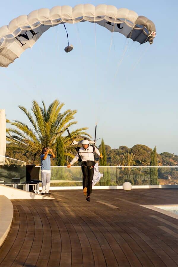 Aerial stunt diver Paul Caspey