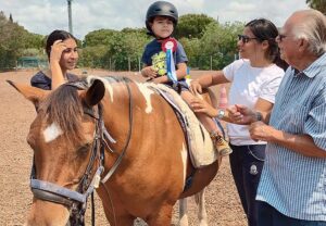 Therapeutic riding party at Pinetrees