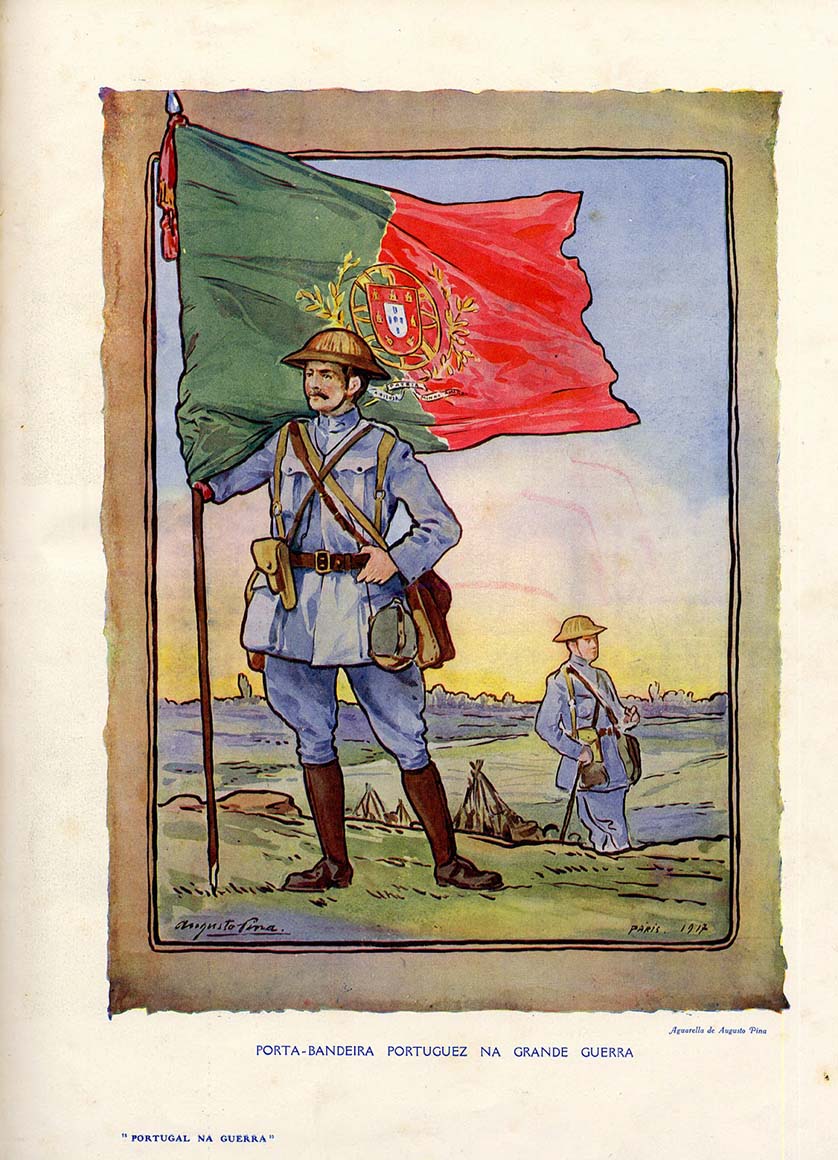 Portuguese Expeditionary Corps WWI - watercolour by Augusto Pina