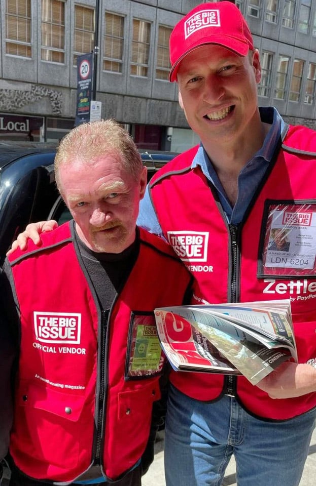 Prince William joined Dave Martin selling The Big Issue