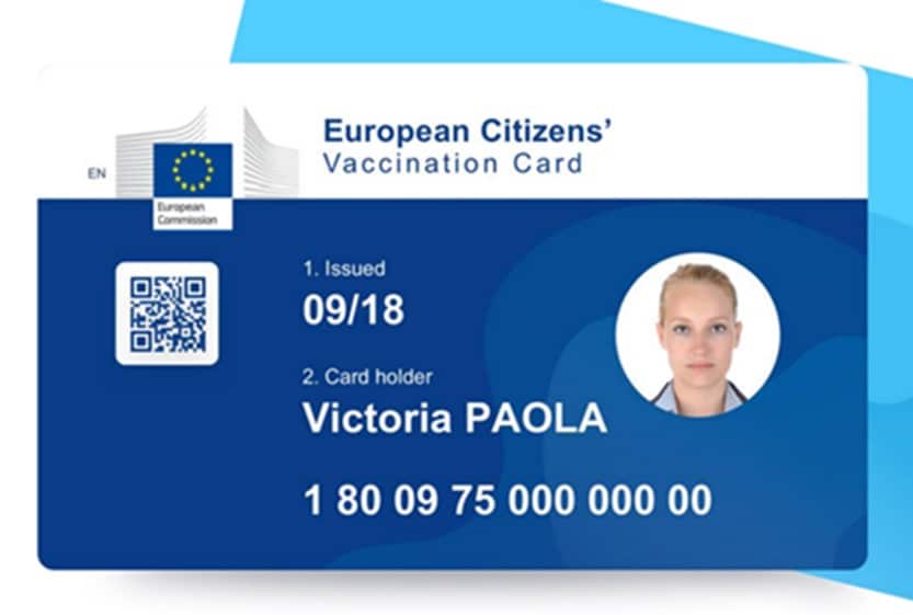 An early prototype of the European Citizens’ Vaccination Card. Source: European Commission, European Health and Digital Executive Agency