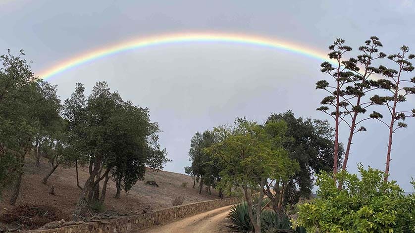 A rainbow over Vale das Estrelas, or Valley of the Stars