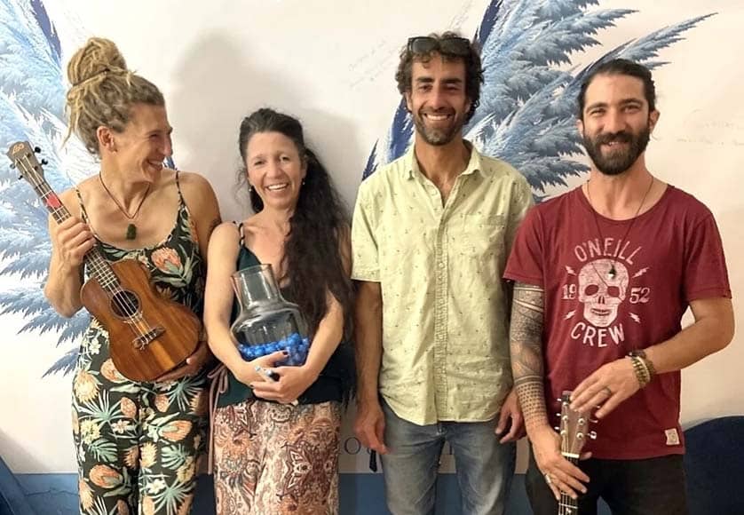 Ramona (second from left) with Naomi and The Raposeira Dub Collective