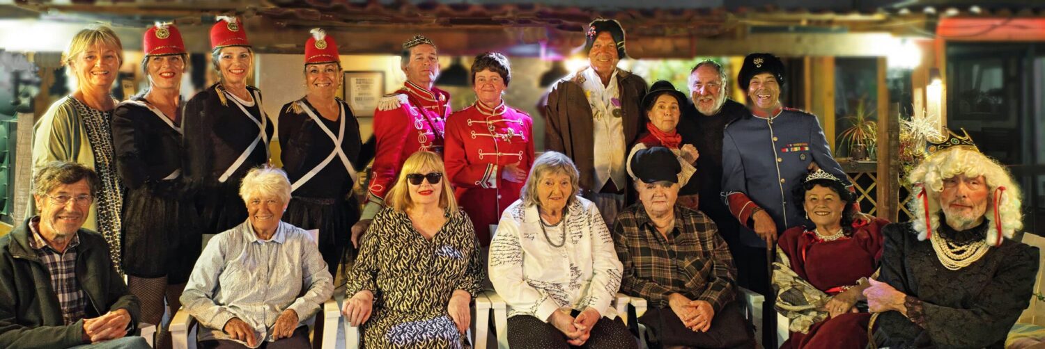 Cast and crew with Bernadette Abbott (front row wearing sunglasses) - Photo: Nigel Moore