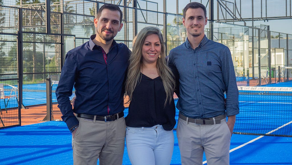 From left, Ricardo Cunha, CEO, Andréia Rodeira, Director of Events, and Diogo Piçarra, COO Photo: João Lázaro|Riade Alvor View - foto Riade de Alvor (102)|Riade Alvor|Riade Alvor