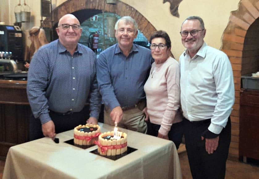 From left: Mike Evans, David Thomas and wife Jane, and Clive Jewell, UK vice consul in Portimão