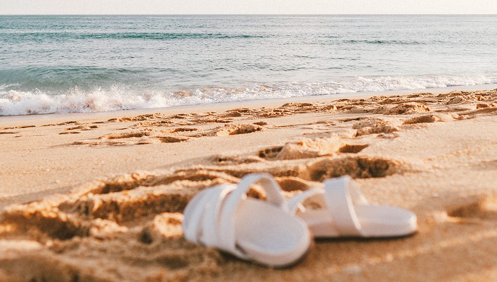 sandals on sandy becah