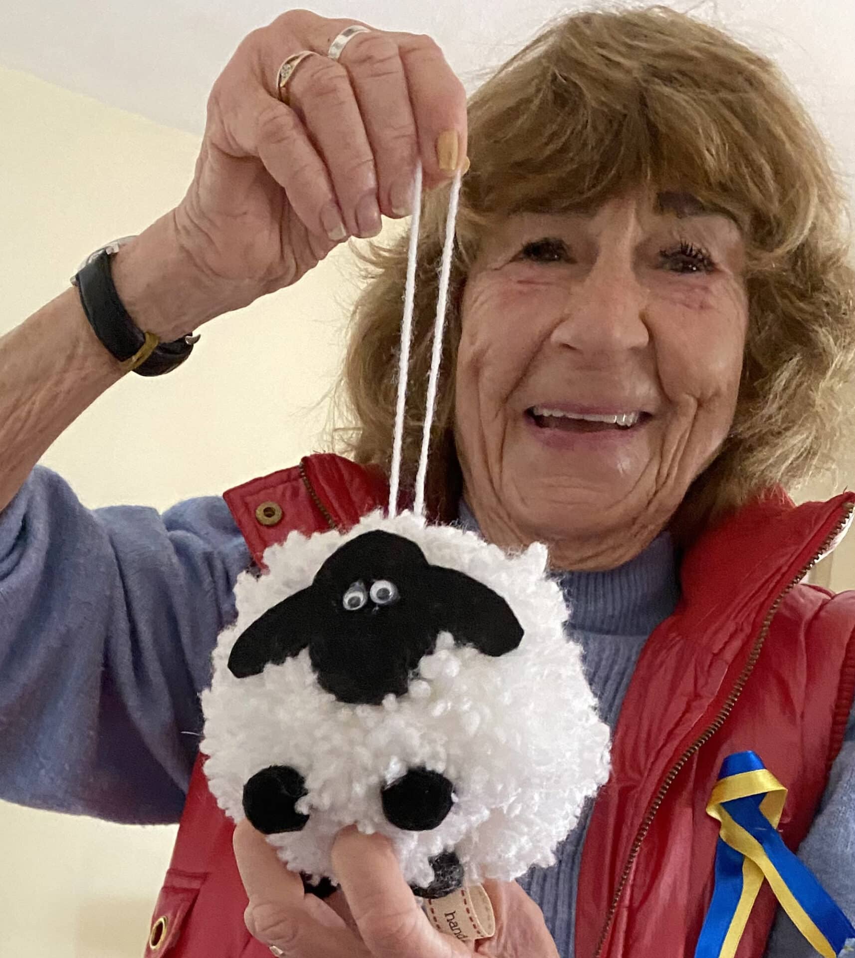 Christine Wright and her cute sheep