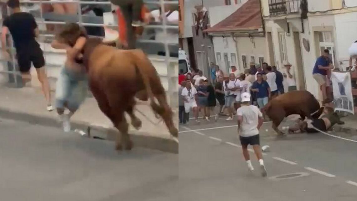 Image featured in local online noticiasdosorraia shows these events are not for the fainthearted