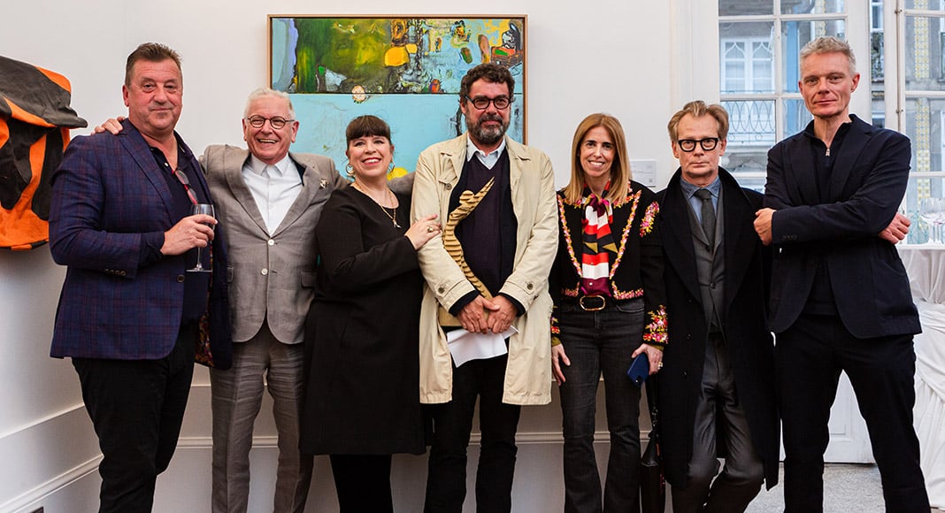 Jorge Queiroz with SAF Founder Howard Bilton and Judges David Elliott; Joana Vasconcelos; Maura Marvão; Phillippe Vergne and Tim Marlow