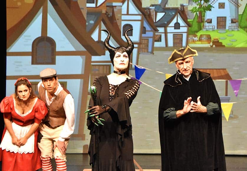 Joana Jacob, Alex Melo, Madeleine Wheare and Andy Arkle in a scene from ‘Jack and the Beanstalk’