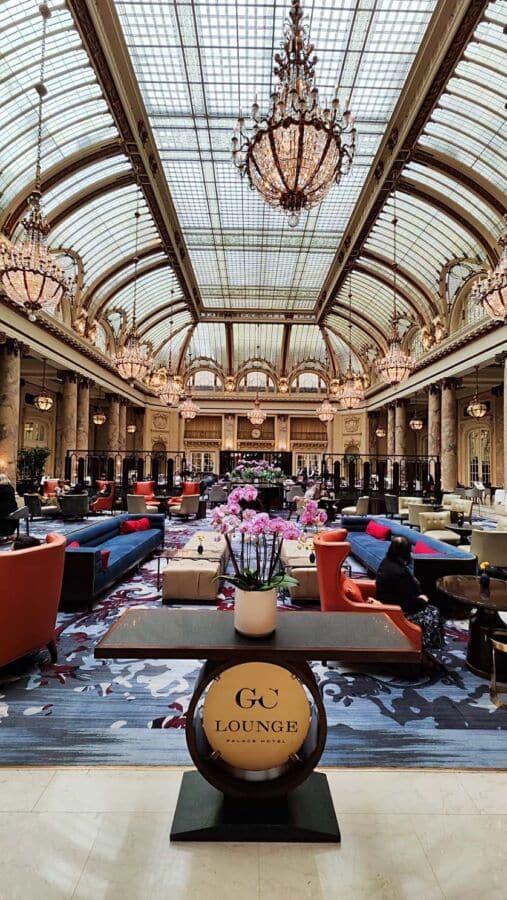 The beautiful lobby lounge if the San Francisco venue, the historic Palace Hotel
