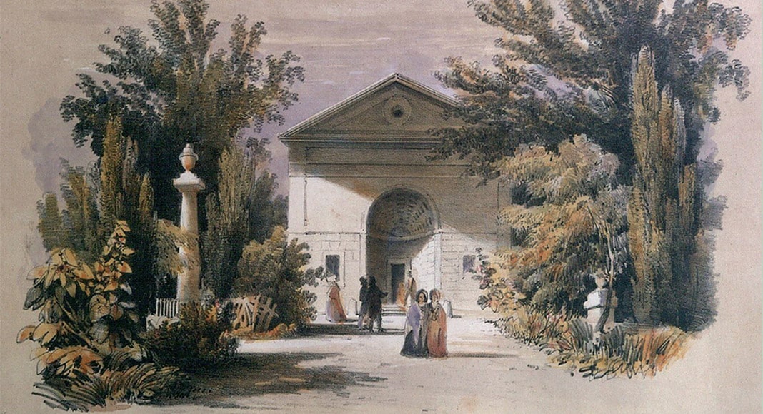 The first chapel of 1822|Commonwealth War Graves|Minister Pacheco's plan of the whole cemetery|Monument to Gildemeester|Monument to Henry Fielding|Plan of the original cemetery (1779)|Present day plan of the cemetery||The Boer War monument