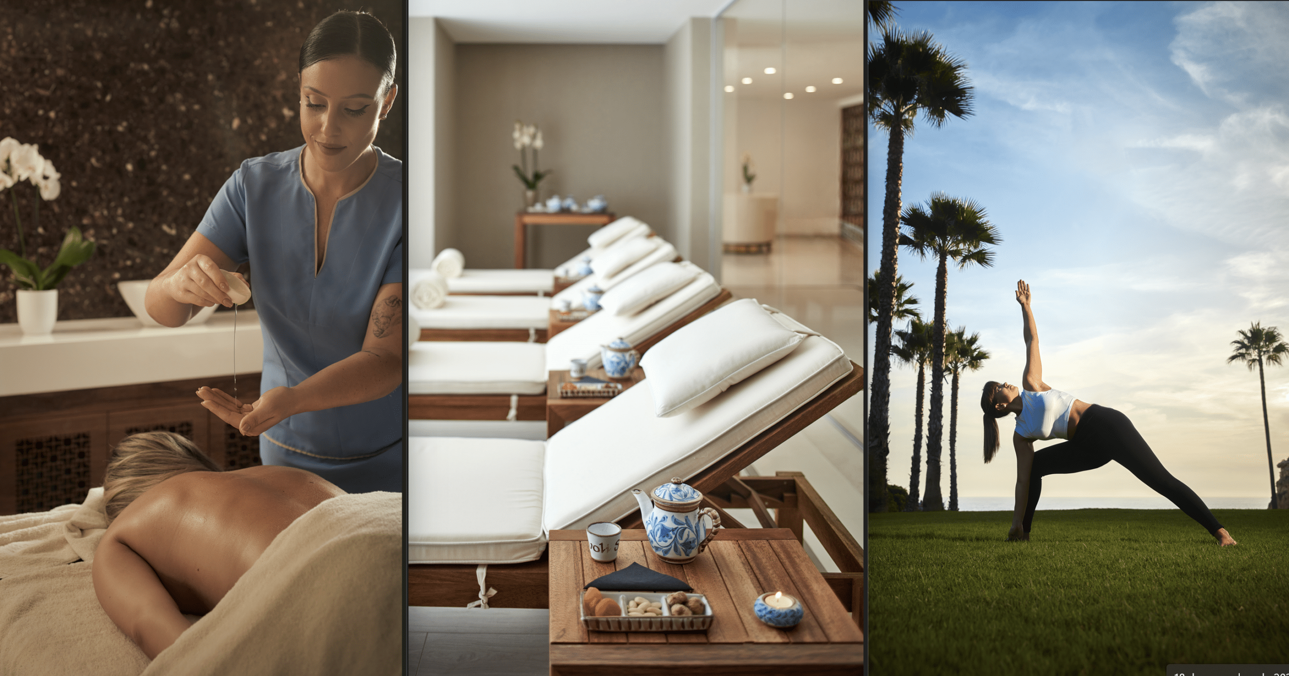 The benefits of being a local|Tivoli - Group fitness class|The benefits of being a local|Tivoli - Gym - Foto Bruce|Tivoli - Spa treatment room|Tivoli - Breakfast with a view|Tivoli - Azur Bar Terrace|Tivoli_Carvoeiro_Exterior_1060_X-2