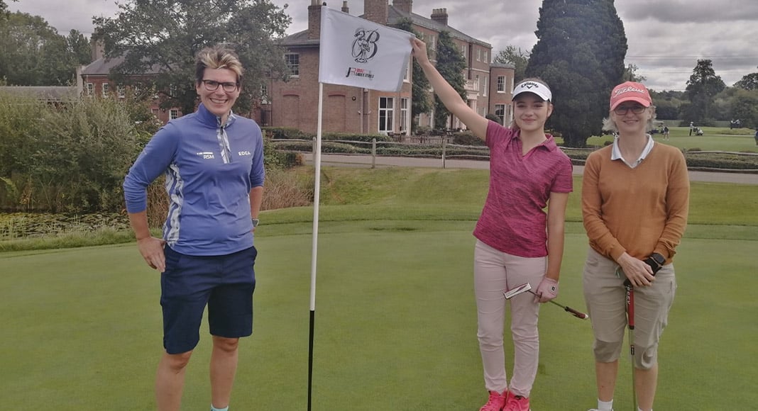 Nicky (right) with fellow EDGA players Aimi Bullock (left) and Heather Gilks (centre)|