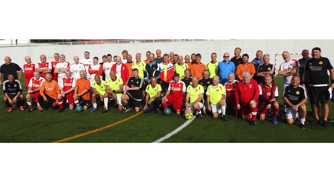 Tommy Charlton, second from right back row, and his Miller teammates with East Algarve WF