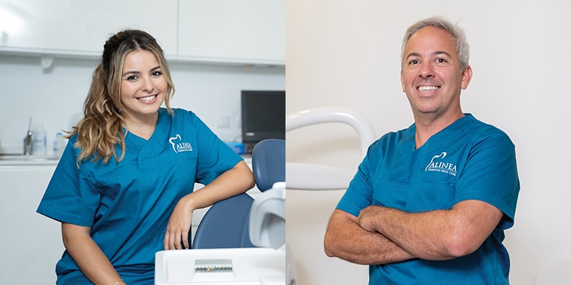 Photo of the 2 senior dentists at Clínica Alinea