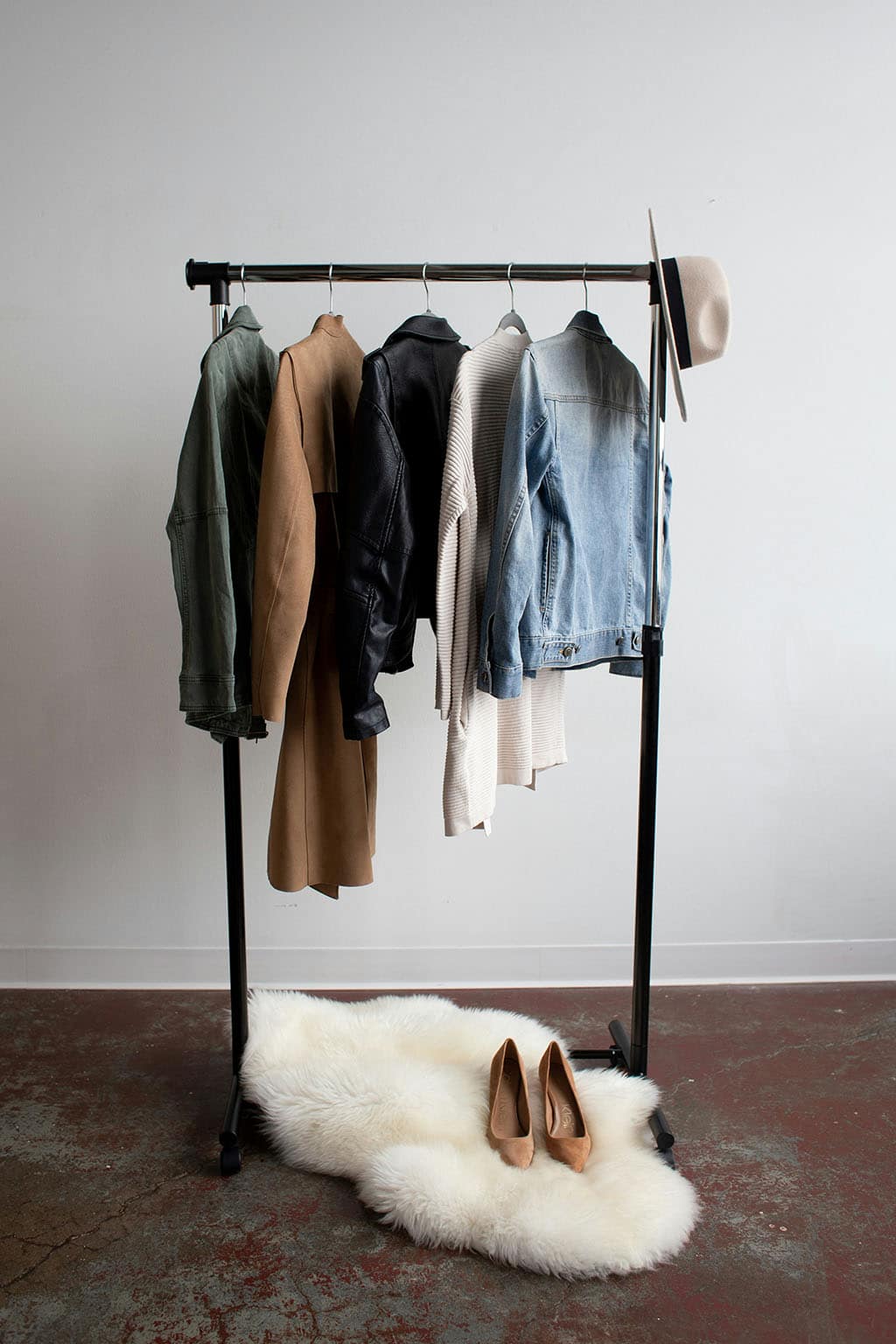 cloth on a rack