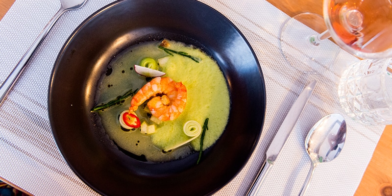 Photo of one the plates served at chef Vitor Veloso's new Aurora Restaurant in Loulé
