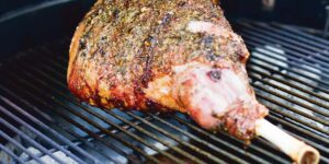 Smoked Indian spiced leg of lamb