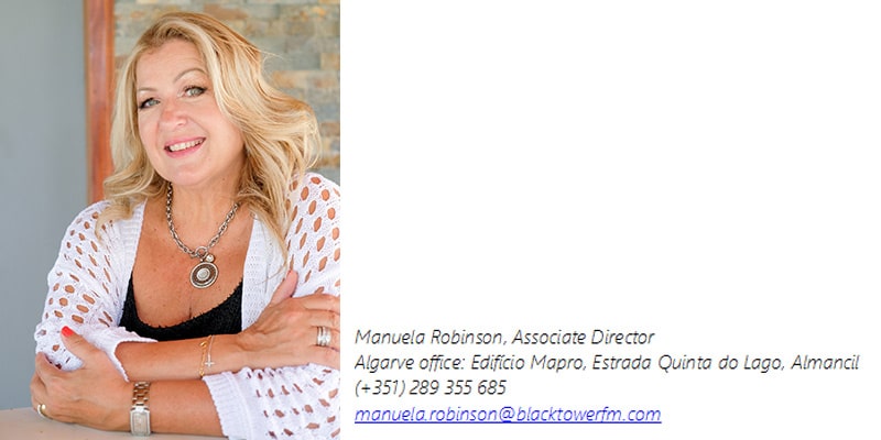 Photo of Manuela Robinson, Associate Director at the Blacktower Financial Management Group in the Algarve a favourite location for UK expats
