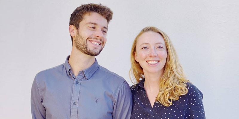 Sophie and Gerard, founders of Bluespot in the Algarve|One of Bluespot's villas in the Algarve|Bedroom in one of Bluespot's villas in the Algarve