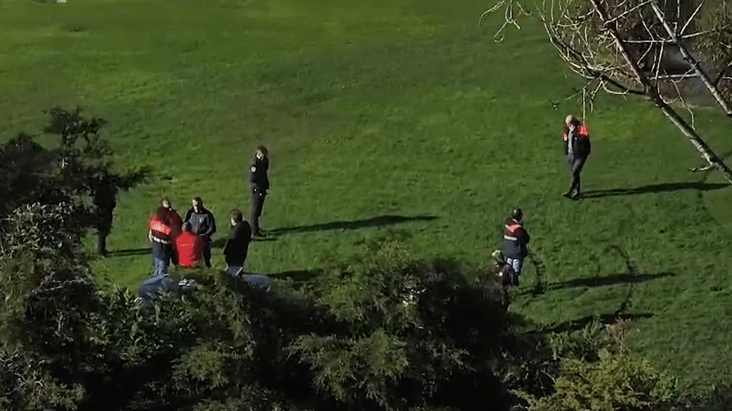Still from drone footage taken after Mr Couto dos Santos body was found