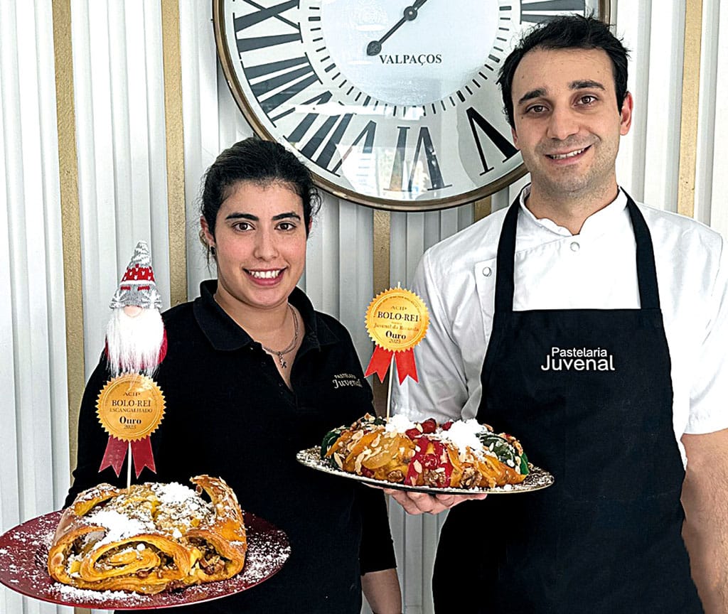 Ivo (right) with Célia and their winning Christmas confections