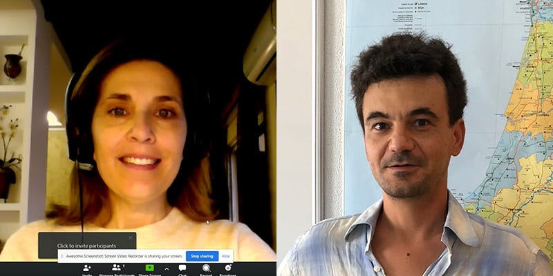 Photo of two Centro de Línguas de Lagos' teachers