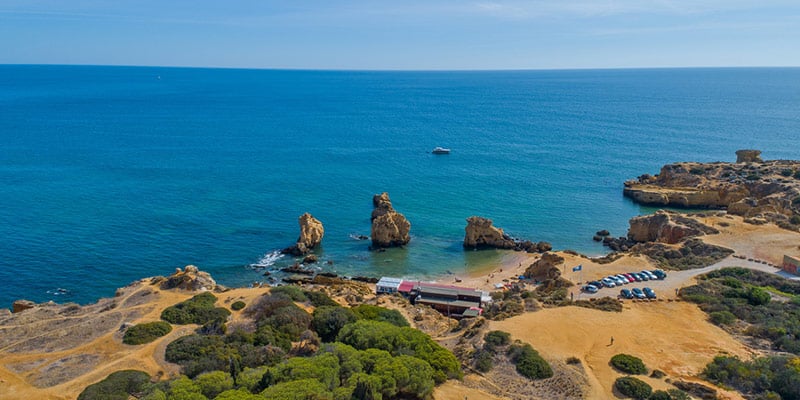 Aerial view of a reef coast