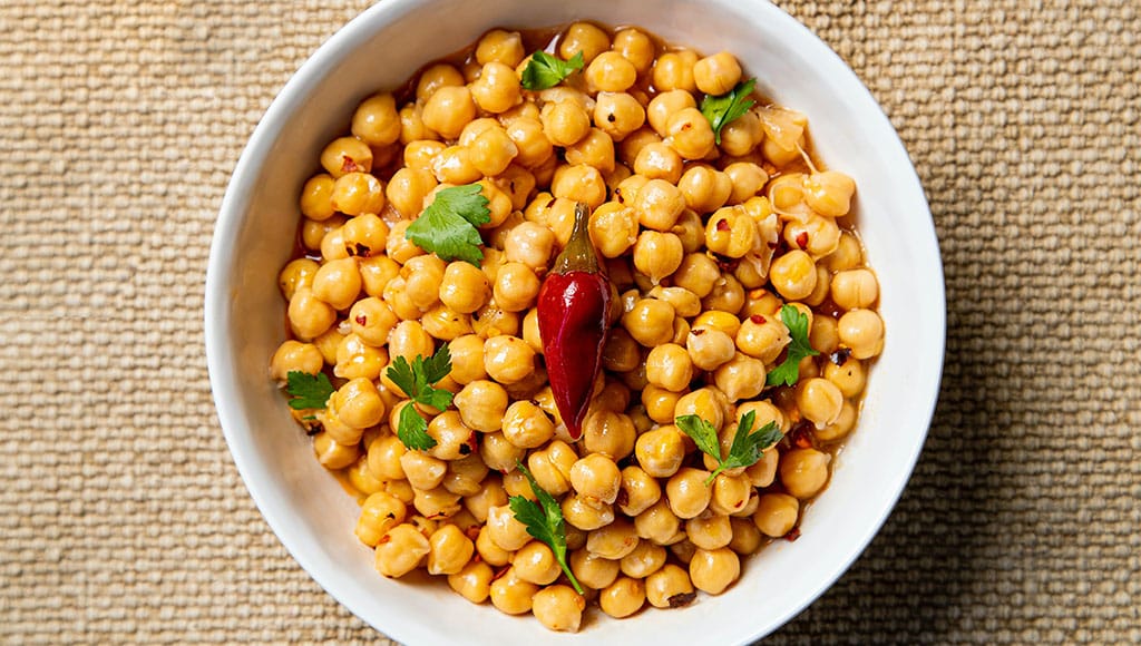 Chickpeas on a plate