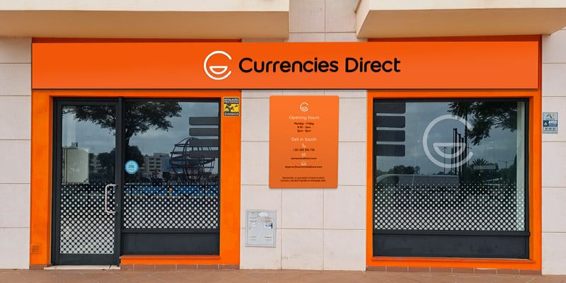 Photo of the outside of Currencies Direct office in the Algarve