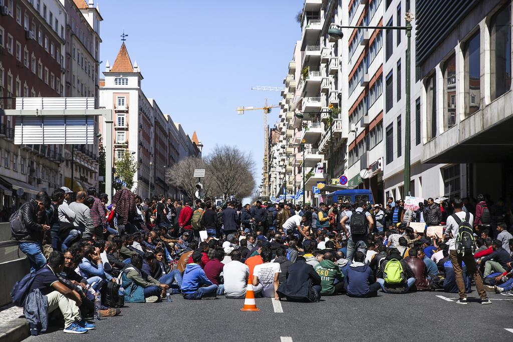 Immigrants demonstrating in Lisbon in 2018, demanding immediate legalisation. Image: Nuno Fox/ Lusa