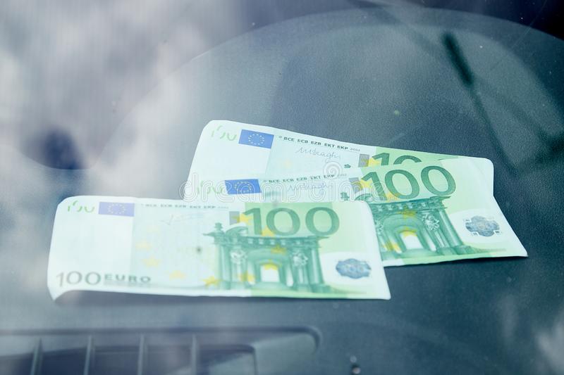 euro banknotes black dashboard