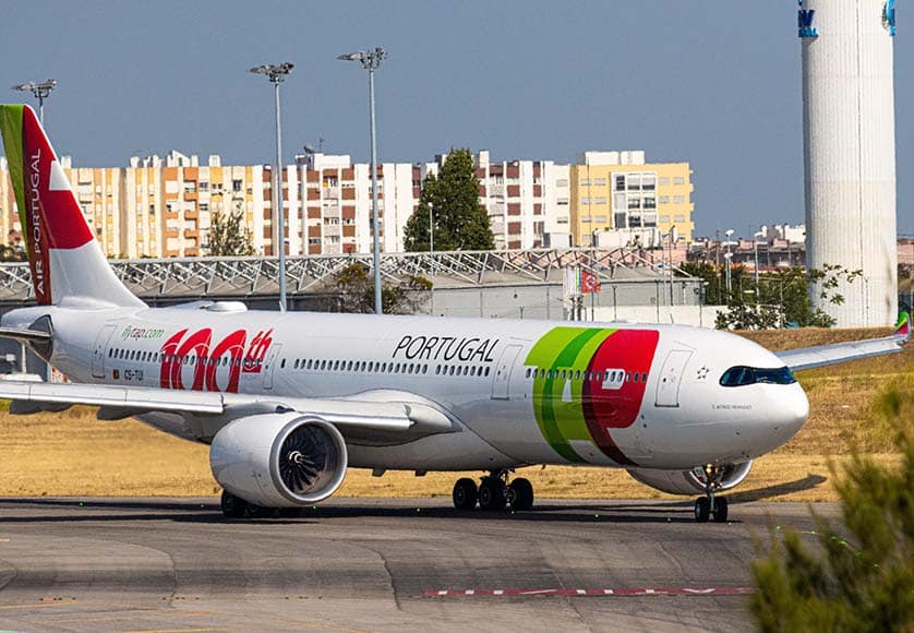 tap portugal airplane