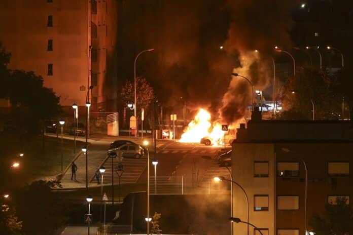 Just one of the scenes of chaos that erupted following Odair Moniz's fatal shooting on October 21