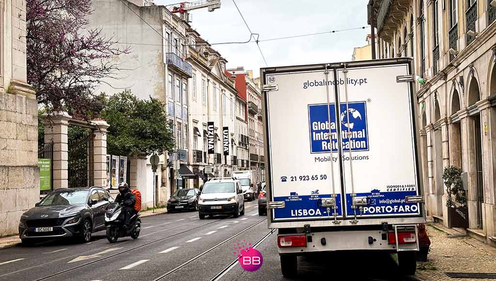 Photo of a street with a Global International Relocation - a company that provides moving services to Portugal - van parked|Global International Relocation|Global International Relocation