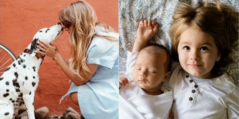 Woman kissing a dog and 2 siblings, representing some of Homecare clients