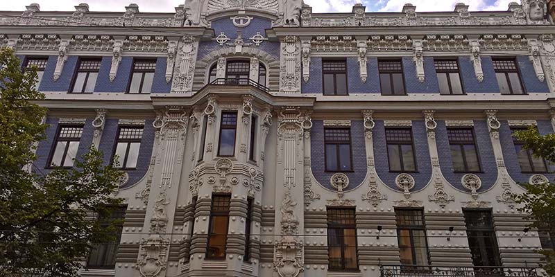 Art Nouveau Building in Riga, Latvia
