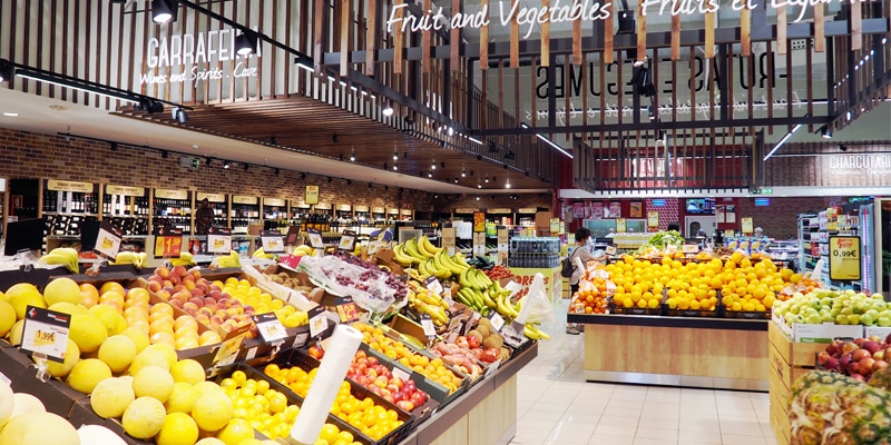 fruits and vegetables at improved Intermarché Portimão|The cafe at Intermarché Portimão