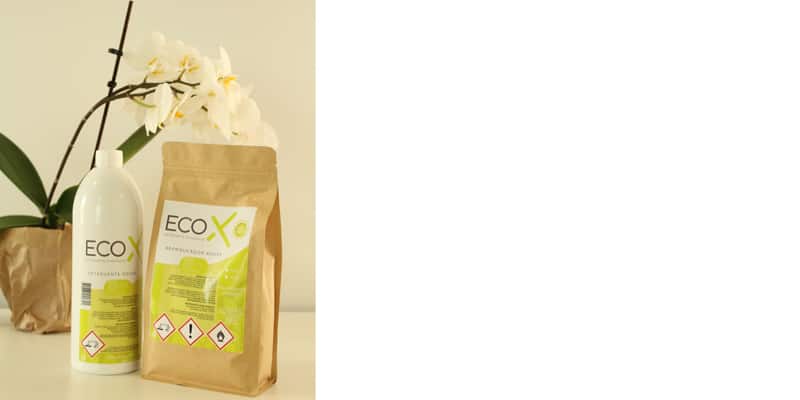 Different packages of the new nationally produced and 100% eco-friendly detergents available at Lagos Intermarché