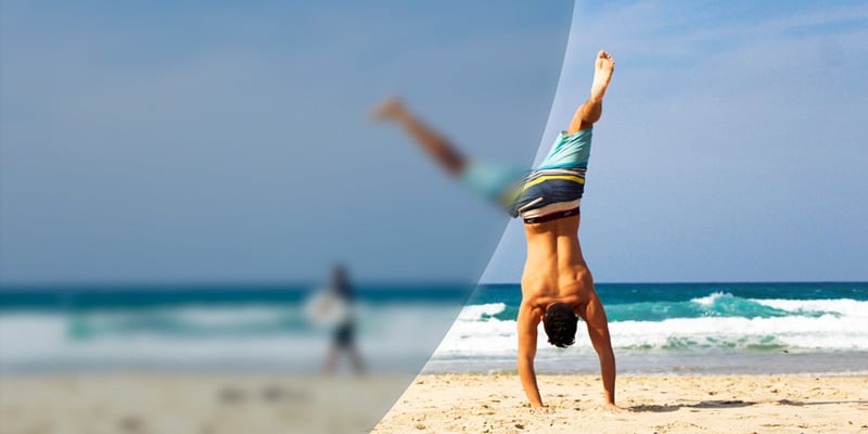 Man doing a handstand on the beach and feeling relaxed knowing that he is covered by one of the insurance policies provided by Jim Player.|Man and woman cycling feeling secure for having taken an insurance policy at Jim Player.