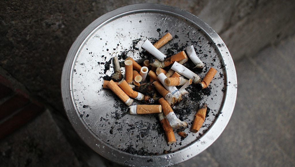 cigarette buts in ashtray