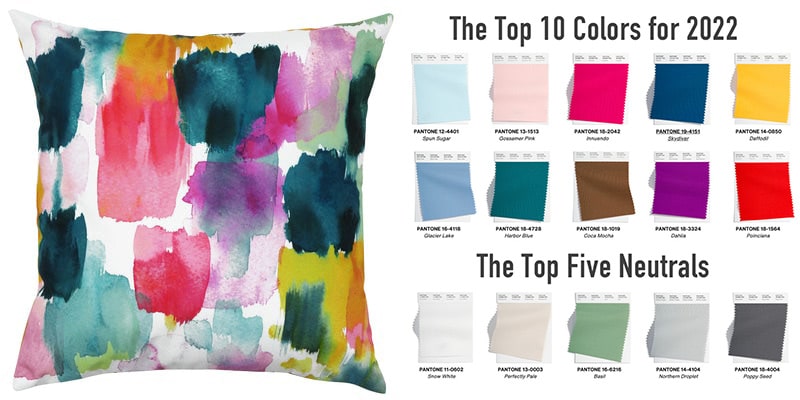 Photo of a pillow and all the available colours for bed linen at Linen-etc
