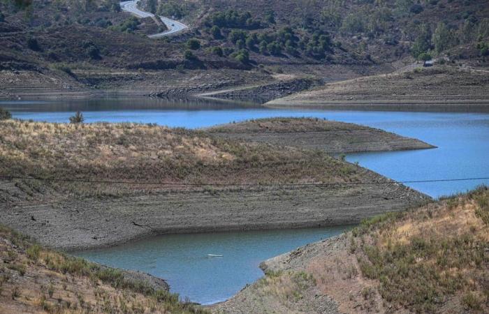 low level of water in dam