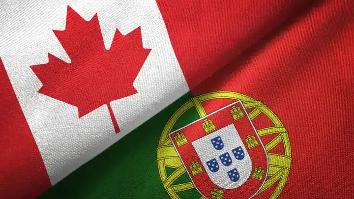 Canada and Portugal flags